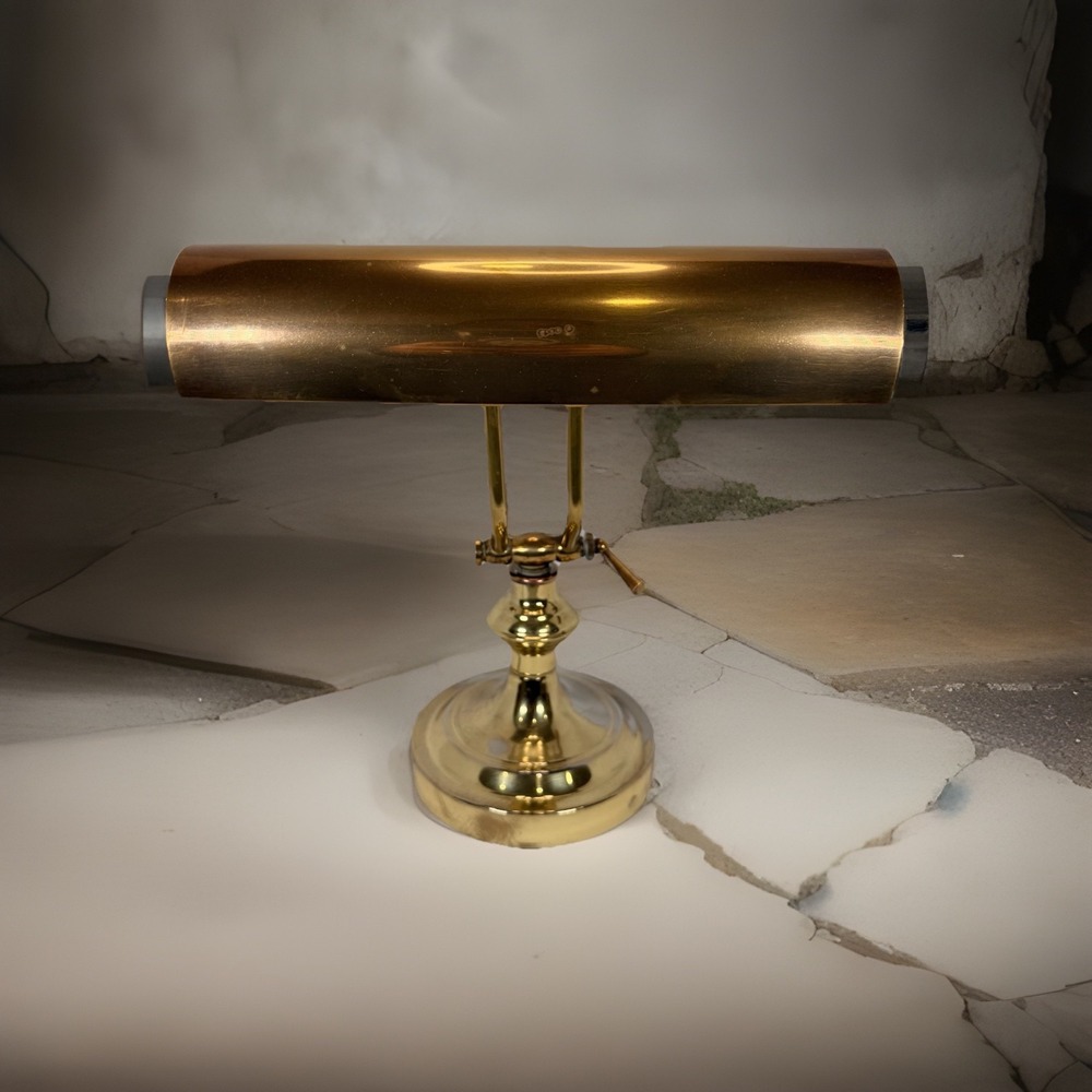 VTG Underwriters Laboratories Brass /Metal Bankers Desk Adjustable Lamp Art Deco